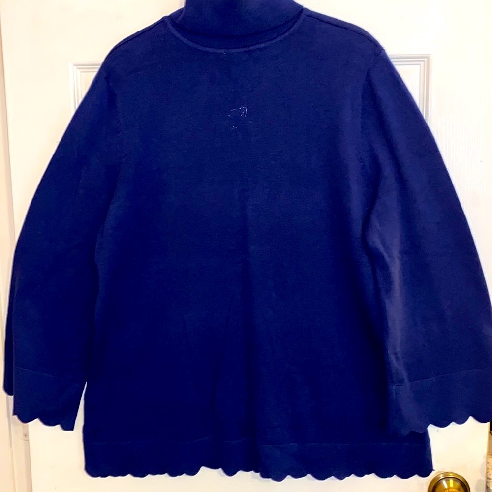 ISAACMIZRAHILIVE SZ XL NWOT . Turtleneck Royal Blue. - Picture 6 of 10
